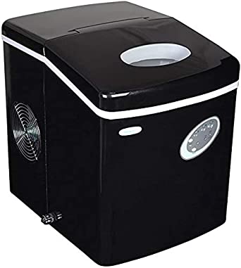 Ice Maker Premium Portable Cube Compact Electric Countertop Stand Alone Tabletop for Home in Mini Black Design
