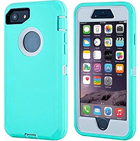 iPhone 7 Case, iPhone 8, [HEAVY DUTY] Built-in Screen Protector Tough 4 in1 Rugged Shorkproof Cover [With Kickstand] for Apple iPhone 7 & iPhone 8