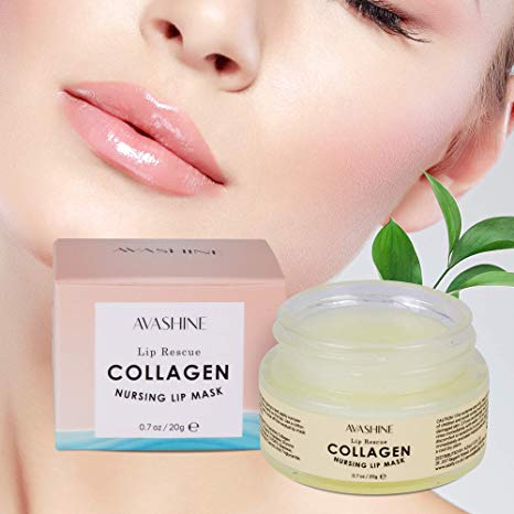 Avashine Lip Sleep Mask with Collagen Peptide, Moisturizer for Lip Care