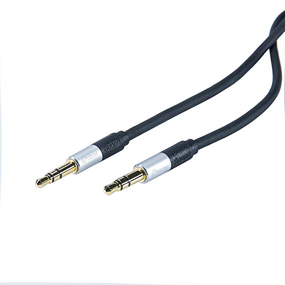 DTECH 15 Feet 3.5mm Male to Male Stereo Audio Cable 15 ft Compatible for Smartphones, Tablets, Car Stereo, Headphone, Computer, PC, Speaker, MP3