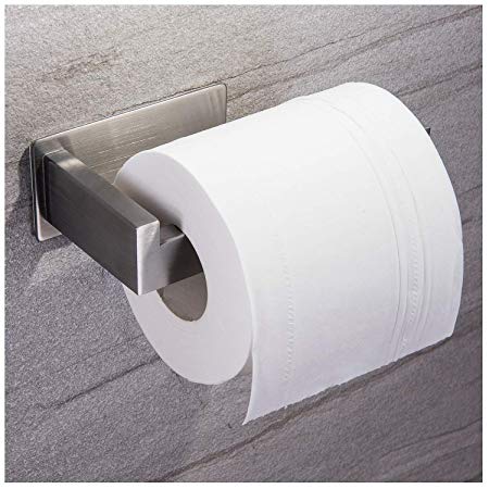 Taozun Toilet Paper Holder Self Adhesive Bathroom Roll Holder Stick on Wall SUS 304 Stainless Steel Brushed
