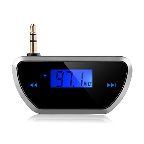 FM Transmitter AkfaceTM Wireless Audio Radio Adapter Car Kit with 3.5mm Jack for iPhone and All Smartphone Audio Players