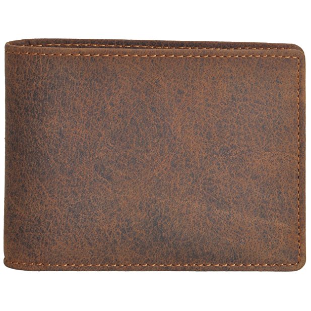 Mens Slim Pocket Bifold Soft Leather Travel Wallet With RFID Protection by DiLoro