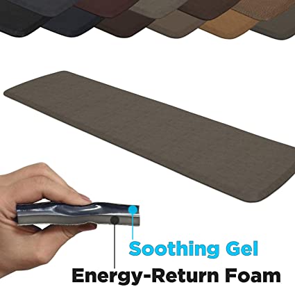 GelPro Elite Premier Anti-Fatigue Kitchen Comfort Floor Mat, 20x72”, Vintage Leather Mushroom Stain Resistant Surface with Therapeutic Gel and Energy-return Foam for Health and Wellness