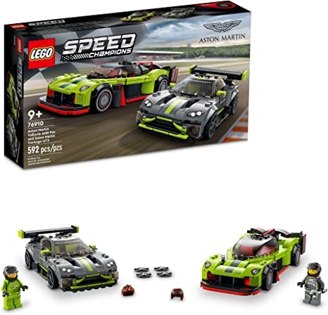 LEGO Speed Champions Aston Martin Valkyrie AMR Pro and Aston Martin Vantage GT3 76910 Building Kit for Kids Aged 9  (592 Pieces)