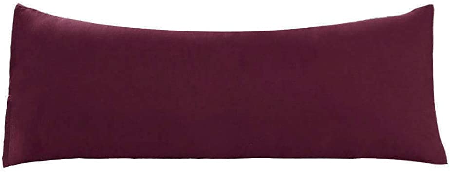 uxcell Body Pillow Case, Microfiber Pillowcases Weave for 90 GSM Ployester, Soft Full Replacement Covers for Body Pillows Body(20"x48") Burgundy