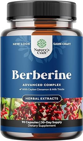 Balancing Berberine Plus 1200mg Complex - Antioxidant Berberine with Ceylon Cinnamon Capsules Plus Silymarin Milk Thistle Extract - Active PK for Heart Health and Sugar Support 90 Veggie Capsules