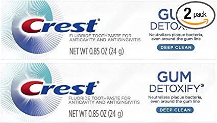 Crest Gum Detoxify Toothpaste, Deep Clean, Travel Size, 0.85 oz (24g)- Pack of 2