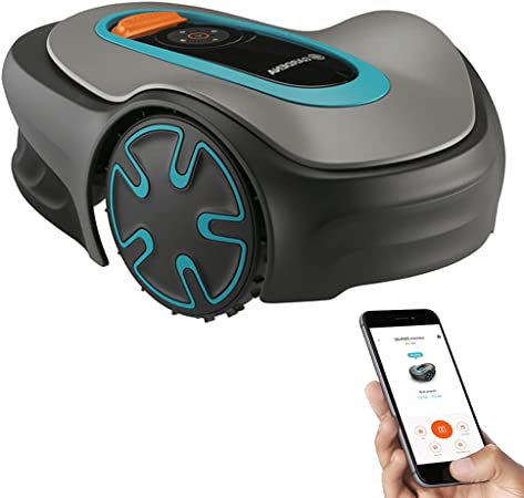 GARDENA SILENO Minimo - Fully Automatic Robotic Lawnmower with Bluetooth App, quietest in The Market, Boundary Wire Included, for lawns up to 2700 sq. ft.