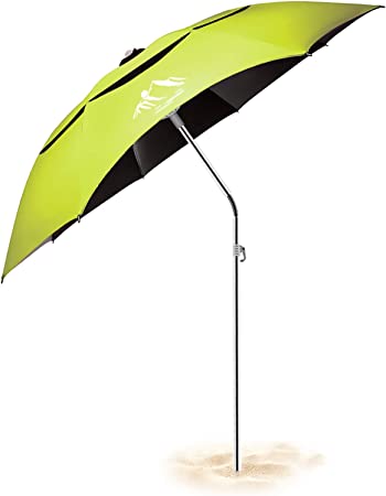 6.5ft Portable Beach Umbrella - Outdoor Sunshade with Telescoping Pole, Windproof Stakes & Carry Bag - UV 90  Protection, 360° Rotating, for Beaches, Patio, Pools, Terraces, Parks,Fishing umbrella