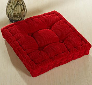 Soft Polyester Cotton Chair Cushion Thickened Office Pad Red 20" x 20"
