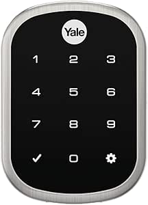 Liftmaster myQ Key Free Smart Lock with Touchscreen, Deadbolt, in Satin Nickel with myQ Smart Garage Control (LMDBPACK-SN & 821LMC)