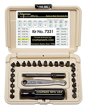 Chapman MFG #7331DT Hand tools Screwdriver Set Std & Metric Allen Hex Set MADE IN USA