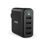 Anker PowerPort 4 40W 4-Port USB Wall Charger Multi-Port USB Charger with Foldable Plug for iPhone 6s  6  6 Plus iPad Air 2 Galaxy S6 Note 5 and More - Retail Packaging - Black