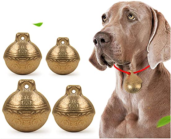 LIXIN Pet Bell Dog Collar Bells， Vintage Brass Cat Collar Bells ，Pet Anti-Lost Bells -（4 Pack 15 mm/20 mm/25 mm/28 mm