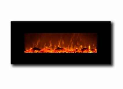 Touchstone 50 Onyx Electric Wall Mounted Fireplace - Black