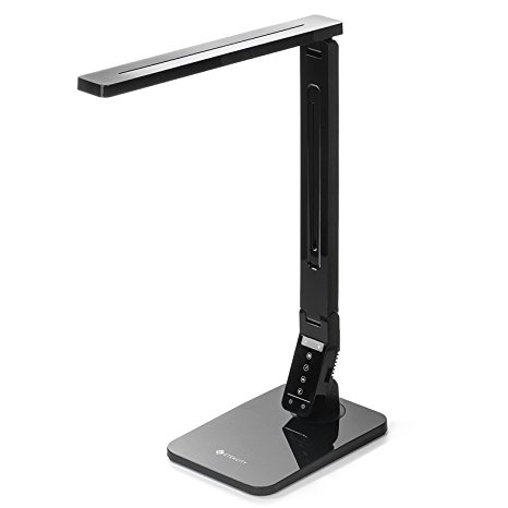 Etekcity A41-C Dimmable LED Desk Lamp, 4 lighting Modes:Read/ Study/ Relax/ Sleep, 5 Level dimmer and Touch-sensitive Control,adjustable swivel angle, 1-Hour Auto Timer, Built-in 5V/1.5A USB Charging Port, Black