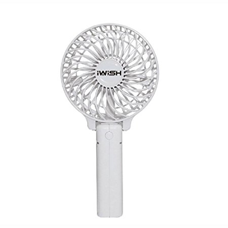 iwish The newest style Protable Rechargeable Folding Mini USB Fan Battery Operated Electric Personal Handheld Fans desktop fan White