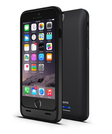 iPhone 6S Plus Battery Charging Case / 6 Plus Battery Case, JOTO Slim 4600mAh Extended Battery Case for Apple iPhone 6S Plus / 6 Plus - 120% Extra Battery [Apple MFI Certified] - Black