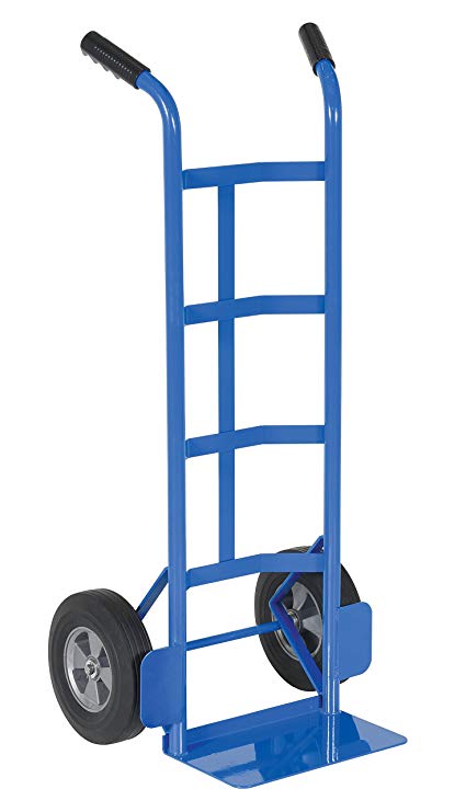 Vestil DHHT-500S-HR Steel Hand Truck with Dual Handle,Hard Rubber Wheels, 500 lbs Load Capacity, 44-1/2" Height, 21" Width X 17-1/2" Depth