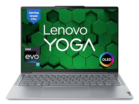 Lenovo Yoga Slim 6 Intel Evo Core i7 13700H 14"(35.5cm) WUXGA OLED 400Nit Laptop (16GB/512GB SSD/Win 11/Office 2021/Backlit KB/1Yr Warranty/Alexa/3 Month Game Pass/Storm Grey/1.35Kg),83E00007IN