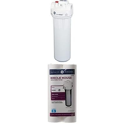 GE Whole House Water Filtration System & Basic Filter | Reduces Sediment, Rust & More | Install Kit Included | GXWH04F, FXUSC