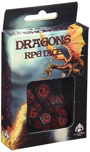 Black & Red Dragons Dice (7)