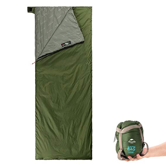 Naturehike Ultralight Sleeping Bag - Envelope Lightweight Portable, Waterproof, Comfort with Compression Sack - Great for 3 Season Traveling, Camping, Hiking