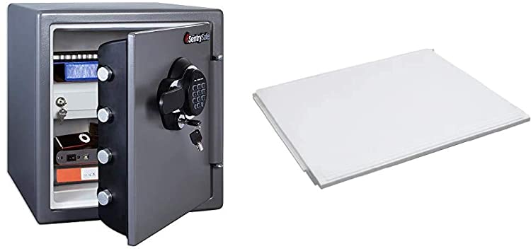 SentrySafe SFW123GDC Fireproof Safe and Waterproof Safe with Digital Keypad 1.23 Cubic Feet, Gun Metal Grey & 903 Shelf Accessory, for SFW082 and SFW123 Fire Safes