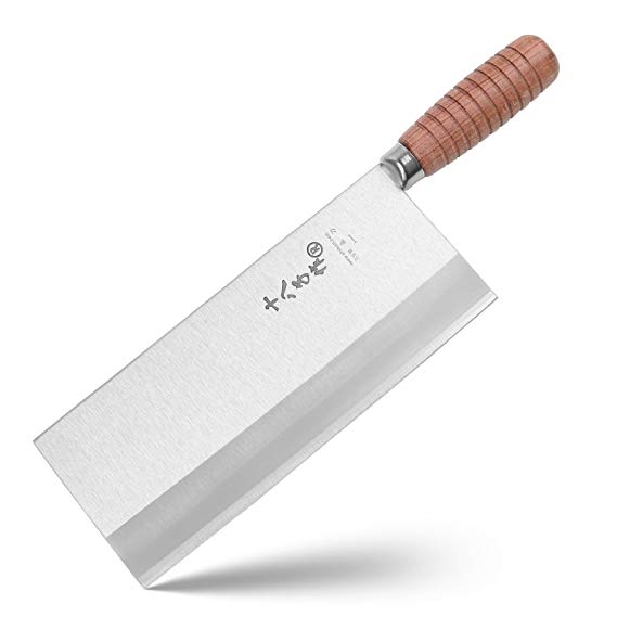 9-inch Kitchen Knife Professional Chef Knife Stainless Steel Vegetable Knife Safe Non-stick Coating Blade with Anti-slip Wooden Handle