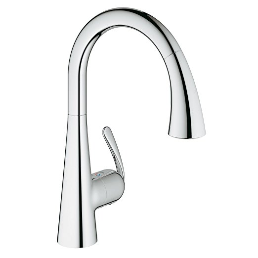 LadyLux Café Single-Handle Pull-Down Foot Control Kitchen Faucet with Dual Spray