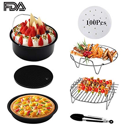 Air Fryer Accessories 7pcs for Phillips Gowise Power Airfryer XL and Cozyna Fit all 3.7QT - 5.3QT - 5.8QT