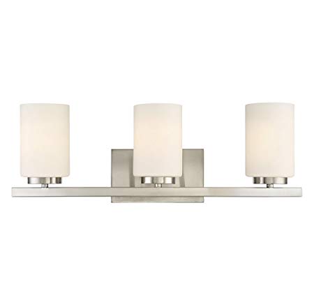 Trade Winds Lighting 3-Light Etched Industrial Bath Bar in Brushed Nickel