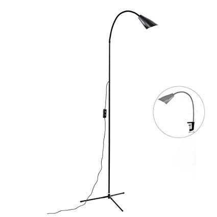 Reading Floor Lamp in Black, Dimmable Gooseneck Standing Lamp, LED Floor Lamp for living rooms,bedrooms and offices