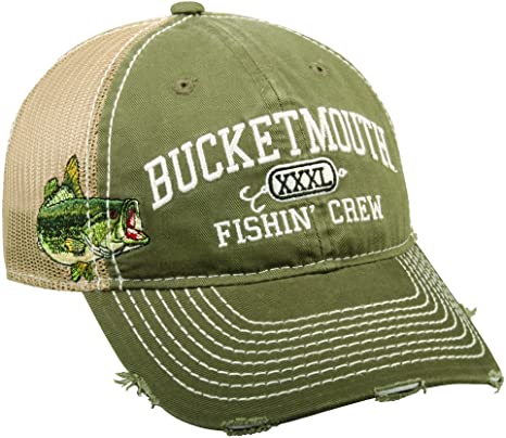 Outdoor Cap Adjustable Closure Bucket Mouth Fishing Crew Cap, Olive/Khaki