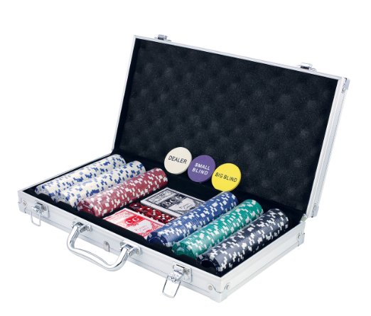 KOVOT 300 Chip Dice Style Poker Set In Aluminum Case 115 Gram Chips