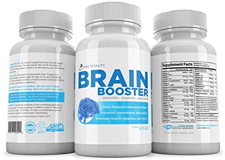 #1 Brain Booster Nootropic for Improved Memory, Intelligence, Focus, Concentration, Mental Clarity, and Cognitive Function Enhancement - Feel Smarter, Sharper, Brighter - Daily Nootropic Full Stack
