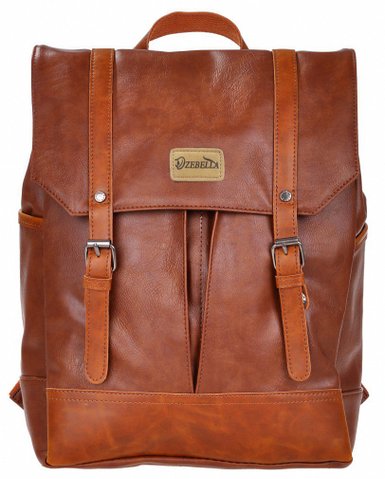 Zebella Casual Pu Leather School Student Laptop Backpack