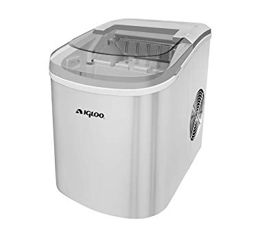 Igloo ICE206 Counter Top Compact Ice Maker, Silver, with See-through Lid (Certified Refurbished)