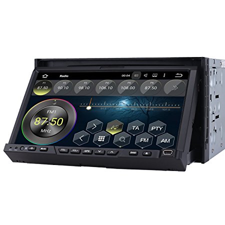 7 inch 1024 x 600 Android 5.1 Car Stereo - 2 Din In Dash Bluetooth GPS Head Unit - Support DVD CD Player, Steering Wheel Control, USB SD, 3G WIFI, DVR CAM-IN, Phone Mirror