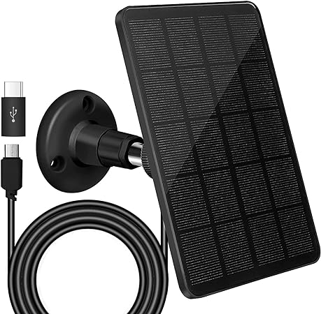 EEEKit Solar Panel Charger for Outdoor Wireless Security Camera with 360°Adjustable Mount, 5V 4W Waterproof Continuous Solar Power for Camera with 10ft Micro USB Port Charging Cable
