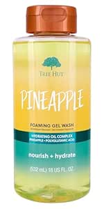 Tree Hut Pineapple Foaming Gel Wash | Cleanse & Refresh Skin without Stripping Moisture | Hydrating Oil Complex | Vegan, Free of Parabens, Formaldehyde Donors, & Sulfates | 18 fl oz.