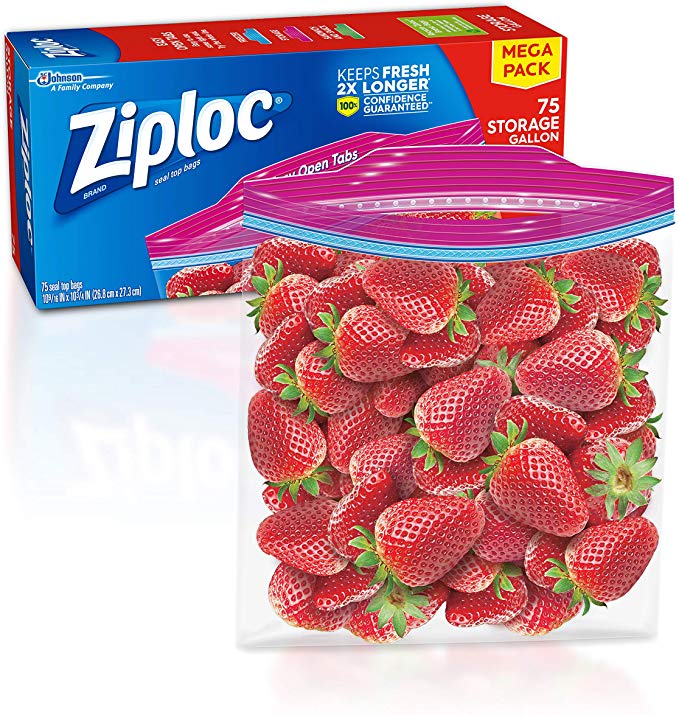 Ziploc Storage Bags Gallon, 75 Count