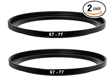 (2 Packs) 67-72MM Step-Up Ring Adapter, 67mm to 72mm Step Up Filter Ring, 67mm Male 72mm Female Stepping Up Ring for DSLR Camera Lens and ND UV CPL Infrared Filters