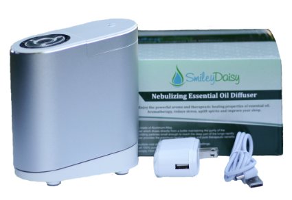 Smiley Daisy Nebulizing Oil Diffuser - Variety Timer Settings -Aluminum Base with Empty Bottle