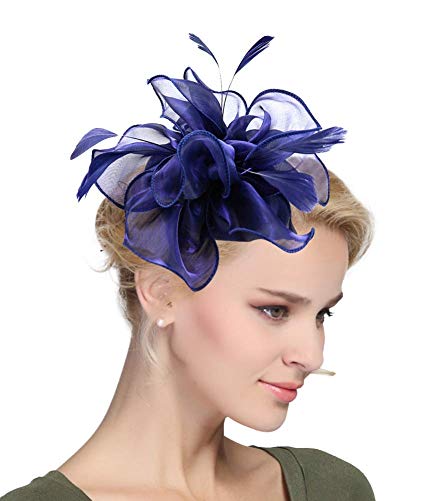 Urban CoCo Women's Vintage Flower Feather Mesh Net Fascinator Hair Clip Hat Party Wedding