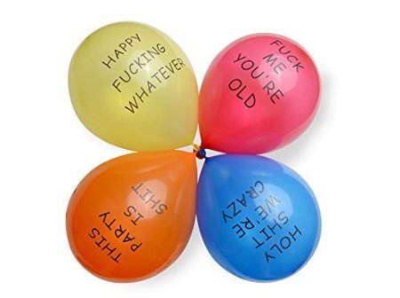 Dear Deer--Abusive Balloons for Birthday Party, Red Yellow Orange Blue,20 Ct
