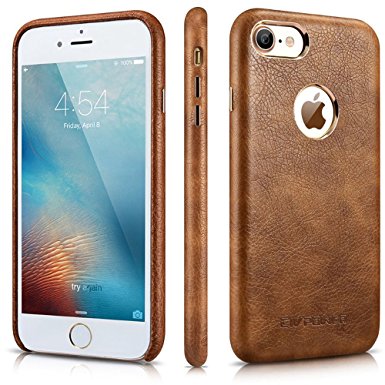 iPhone 7 Case by CIVPOWER [Vintage Classic Series] Premium PU Leather Case Protective Back Cover with [Ultra Slim] for Apple iPhone 7 [Brown]