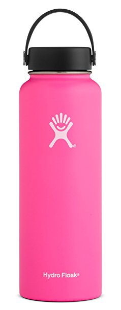 Hydro Flask 40 oz Double Wall Vacuum Insulated Stainless Steel Leak Proof Sports Water Bottle, Wide Mouth with BPA Free Flex Cap, Flamingo