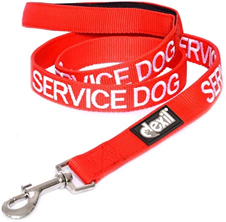 Dexil Limited Service Dog Blue Red Green 2ft 4ft 6ft Padded Dog Leash Prevents Accidents by Warning Others of Your Dog in Advance